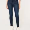 Jeans super skinny a vita alta lavaggio scuro