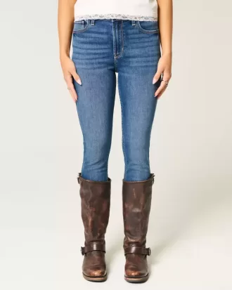 Jeans super skinny a vita alta lavaggio scuro