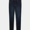 Jeans super skinny a vita alta lavaggio scuro