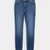 Jeans super skinny a vita alta lavaggio scuro