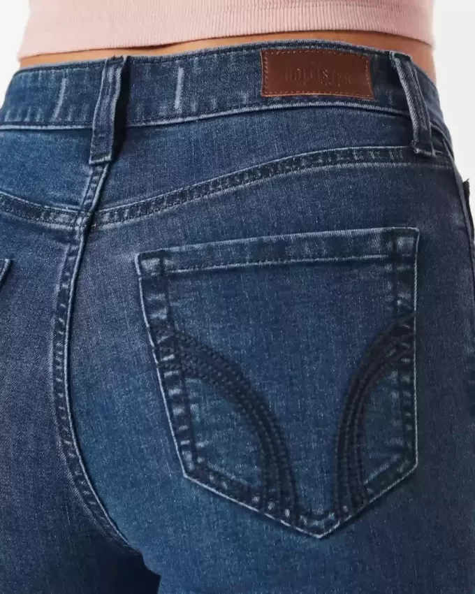 Jeans super skinny a vita alta lavaggio scuro