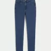 Jeans super skinny a vita alta lavaggio scuro