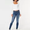 Jeans super skinny a vita bassa lavaggio scuro