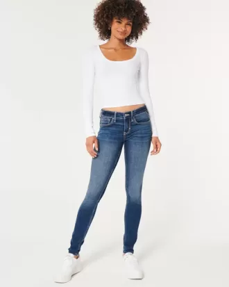 Jeans super skinny a vita bassa lavaggio scuro