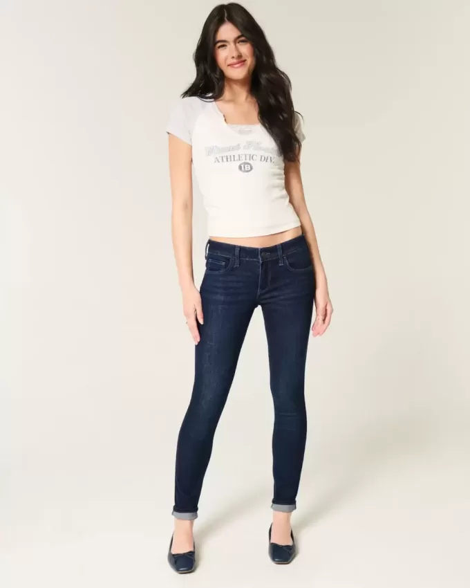 Jeans super skinny a vita bassa lavaggio scuro