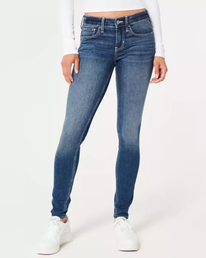 Jeans super skinny a vita bassa lavaggio scuro