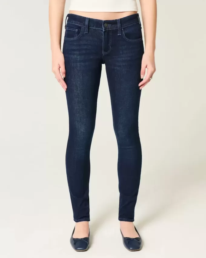Jeans super skinny a vita bassa lavaggio scuro