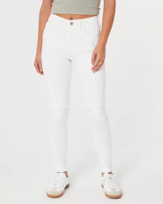 Jeans super skinny bianchi a vita alta
