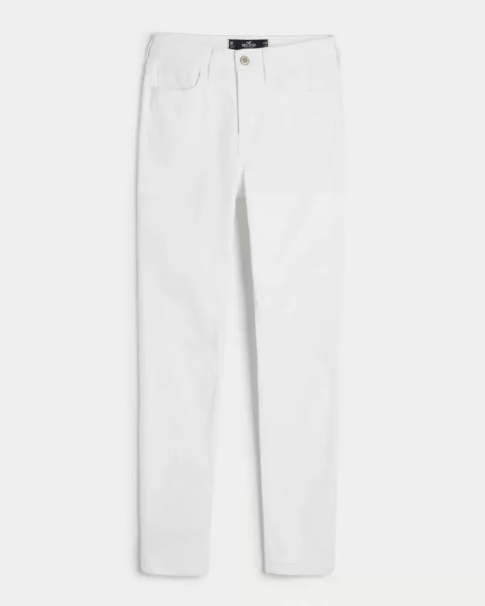 Jeans super skinny bianchi a vita alta