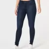 Jeans super skinny lavaggio scuro a vita bassa curvy