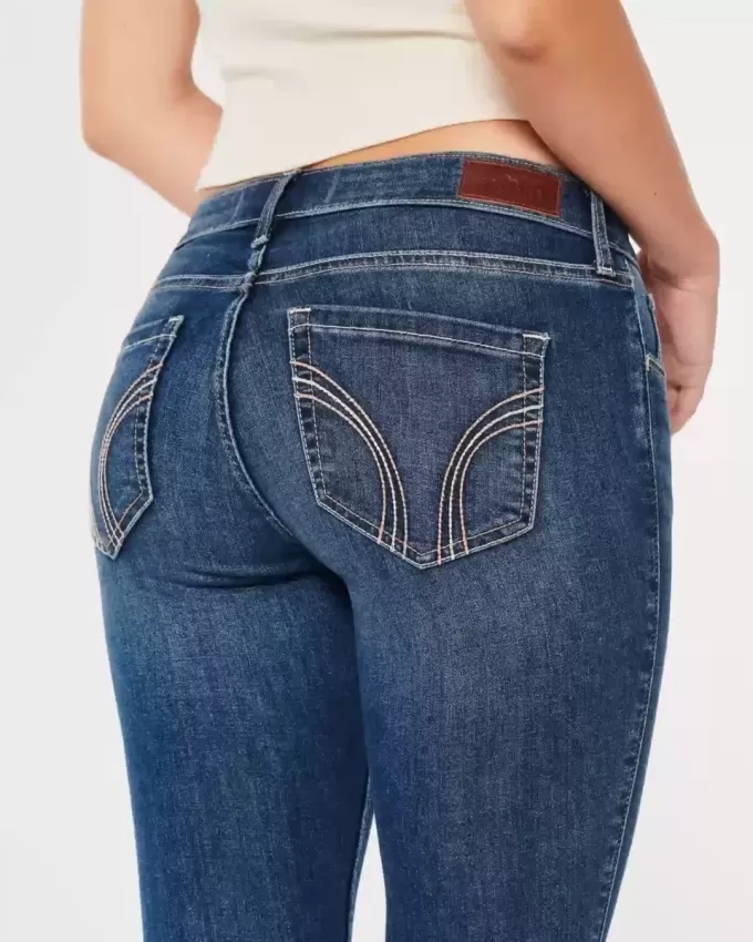 Jeans super skinny lavaggio scuro a vita bassa curvy