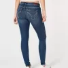 Jeans super skinny lavaggio scuro a vita bassa curvy
