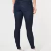 Jeans super skinny lavaggio scuro a vita bassa curvy