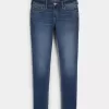 Jeans super skinny lavaggio scuro a vita bassa curvy