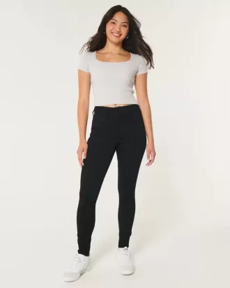 Jeans super skinny neri a vita alta curvy