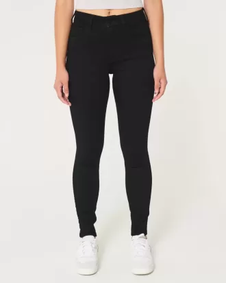 Jeans super skinny neri a vita alta curvy
