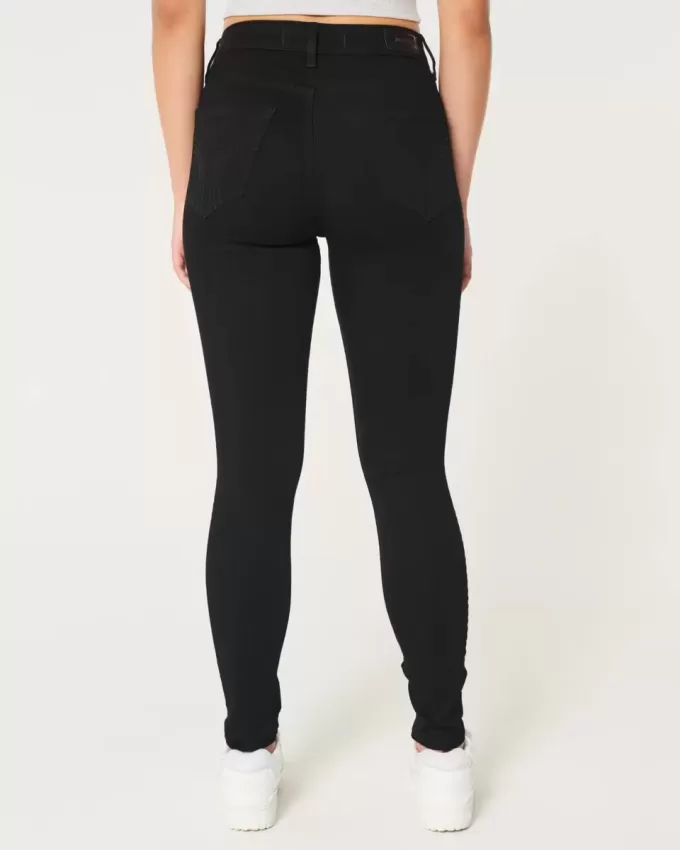 Jeans super skinny neri a vita alta curvy