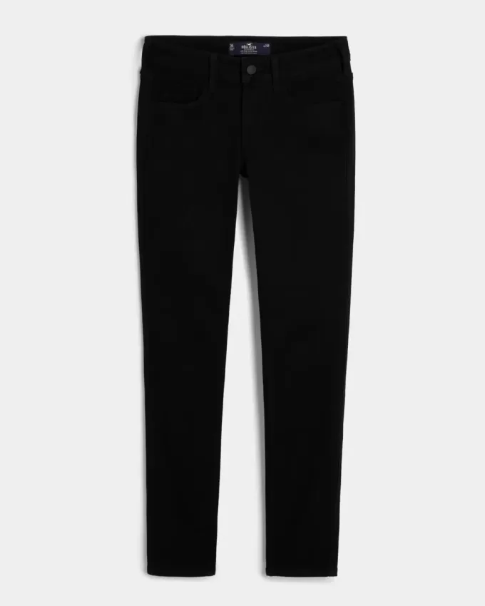 Jeans super skinny neri a vita bassa