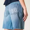 Jogger larghi con stampa grafica e numero a vita bassa e lavaggio medio