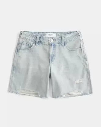 Jort baggy a vita bassa con cintura regolabile e lavaggio chiaro