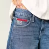 Jort baggy a vita bassa con stampa bandiera americana in lavaggio scuro