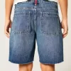 Jort baggy a vita bassa con stampa bandiera americana in lavaggio scuro