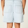 Jort baggy con fiocco grafico e vita bassa e lavaggio chiaro