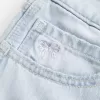 Jort baggy con fiocco grafico e vita bassa e lavaggio chiaro