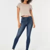 Leggings in jeans lavaggio medio a vita alta