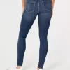 Leggings in jeans lavaggio medio a vita alta