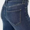 Leggings in jeans lavaggio medio a vita alta