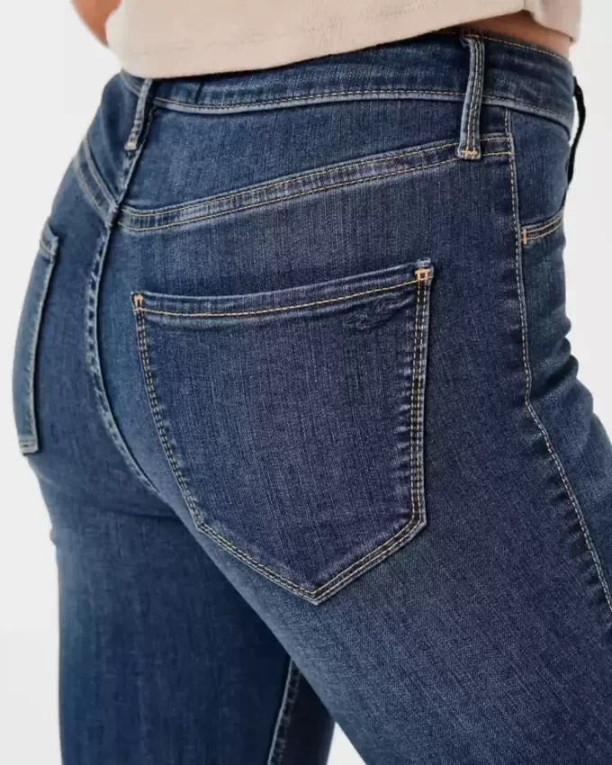 Leggings in jeans lavaggio medio a vita alta