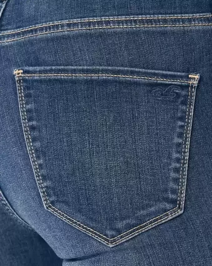 Leggings in jeans lavaggio medio a vita alta