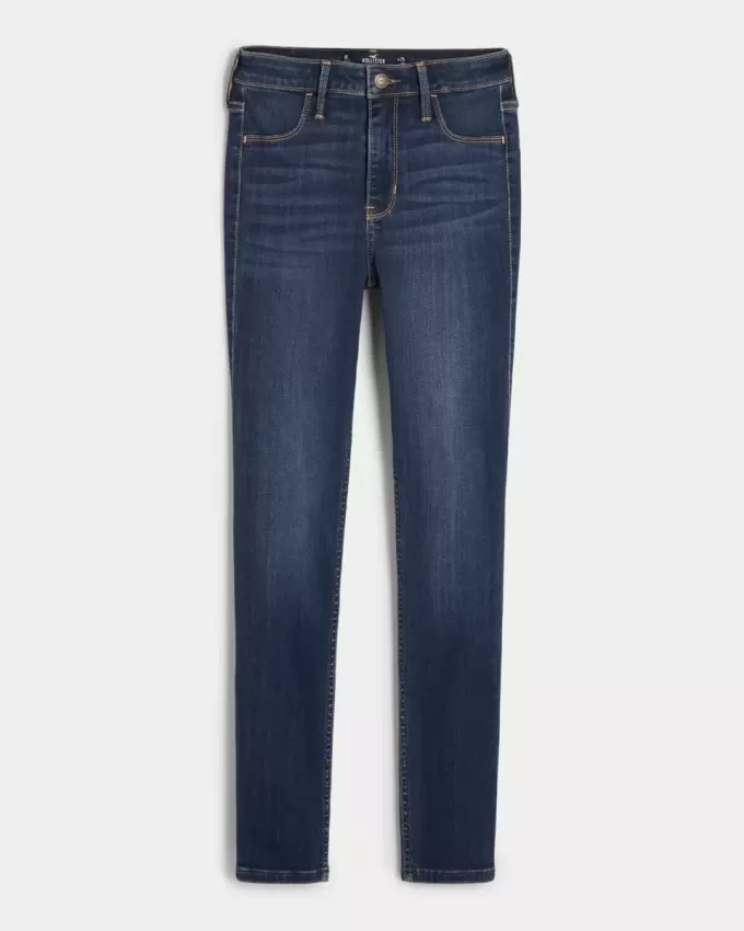 Leggings in jeans lavaggio medio a vita alta