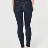 Leggings in jeans lavaggio scuro a vita alta Leggings in jeans lavaggio scuro a vita alta