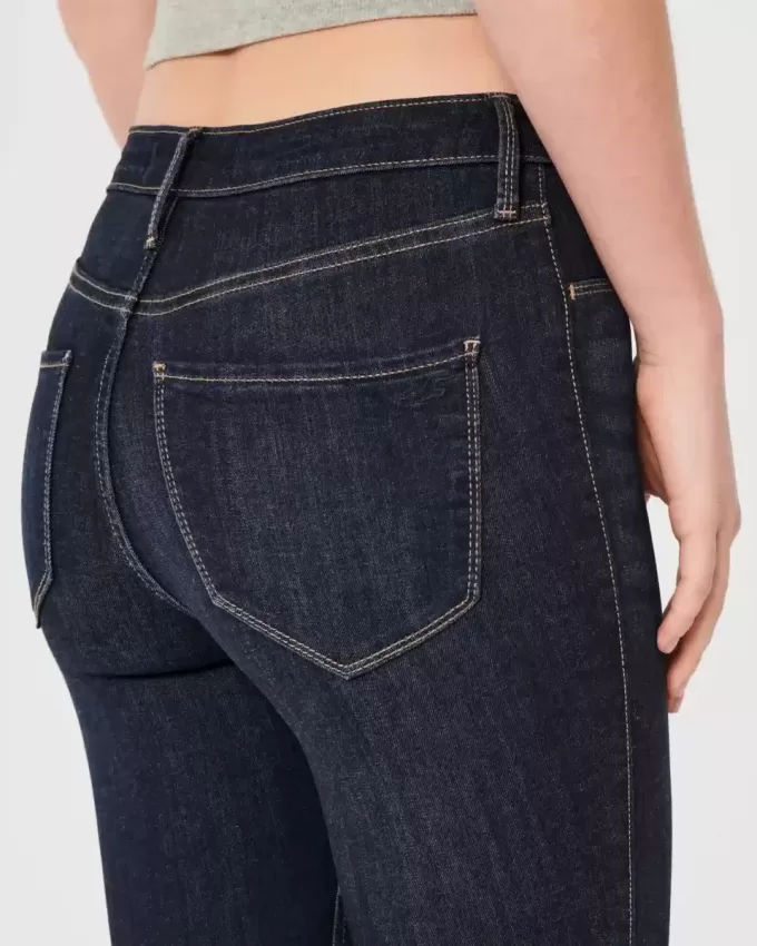 Leggings in jeans lavaggio scuro a vita alta Leggings in jeans lavaggio scuro a vita alta