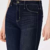 Leggings in jeans lavaggio scuro a vita alta Leggings in jeans lavaggio scuro a vita alta
