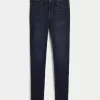 Leggings in jeans lavaggio scuro a vita alta Leggings in jeans lavaggio scuro a vita alta