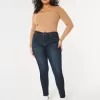 Leggings in jeans lavaggio scuro a vita alta curvy