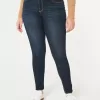 Leggings in jeans lavaggio scuro a vita alta curvy