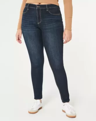 Leggings in jeans lavaggio scuro a vita alta curvy