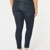Leggings in jeans lavaggio scuro a vita alta curvy