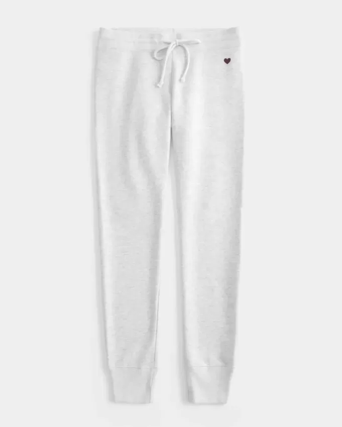 Leggings in pile con grafica a cuore
