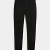 Leggings neri strappati a vita alta