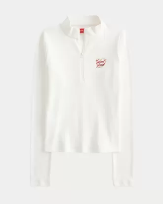 Maglia a mezza zip con grafica a coste per il capodanno lunare