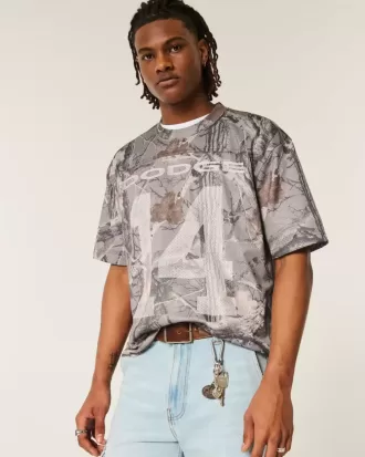Maglia con grafica Dodge Boxy Crop Camo