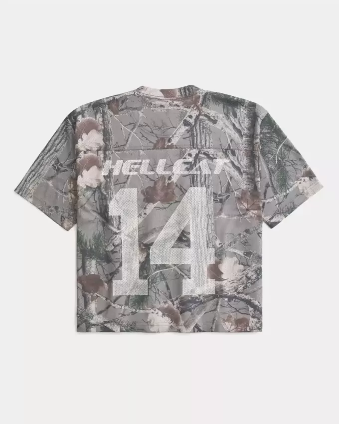 Maglia con grafica Dodge Boxy Crop Camo