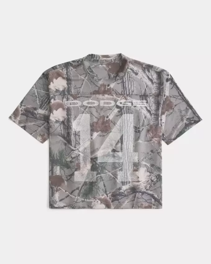 Maglia con grafica Dodge Boxy Crop Camo