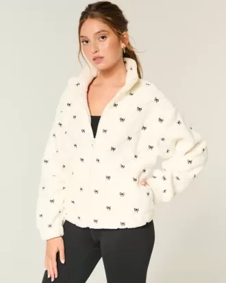 Maglia con zip ricamata in sherpa Gilly Hicks