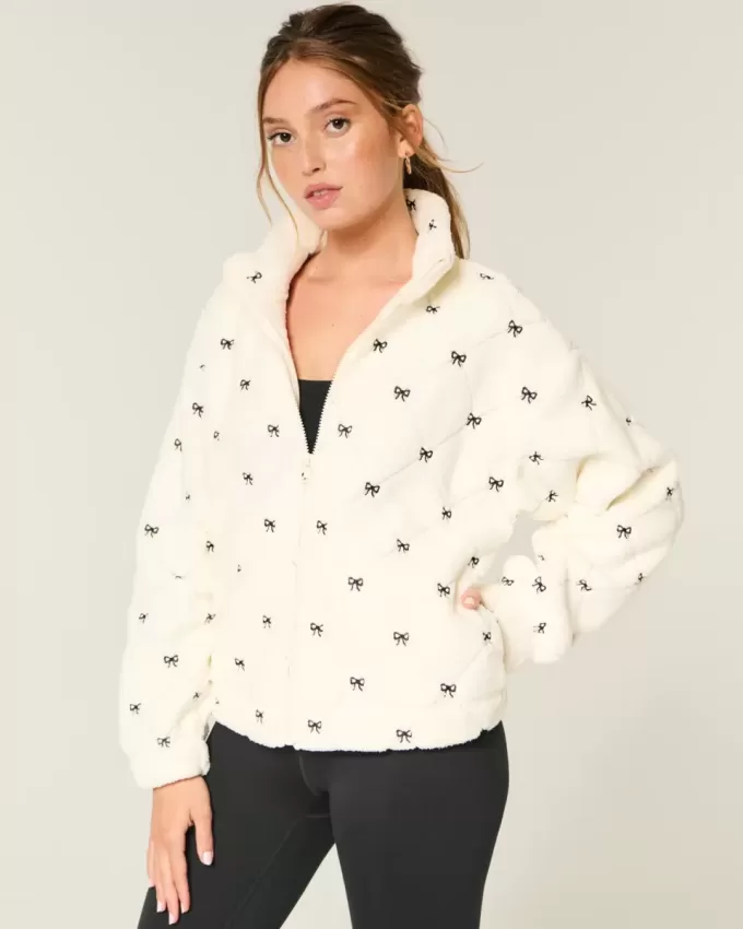 Maglia con zip ricamata in sherpa Gilly Hicks